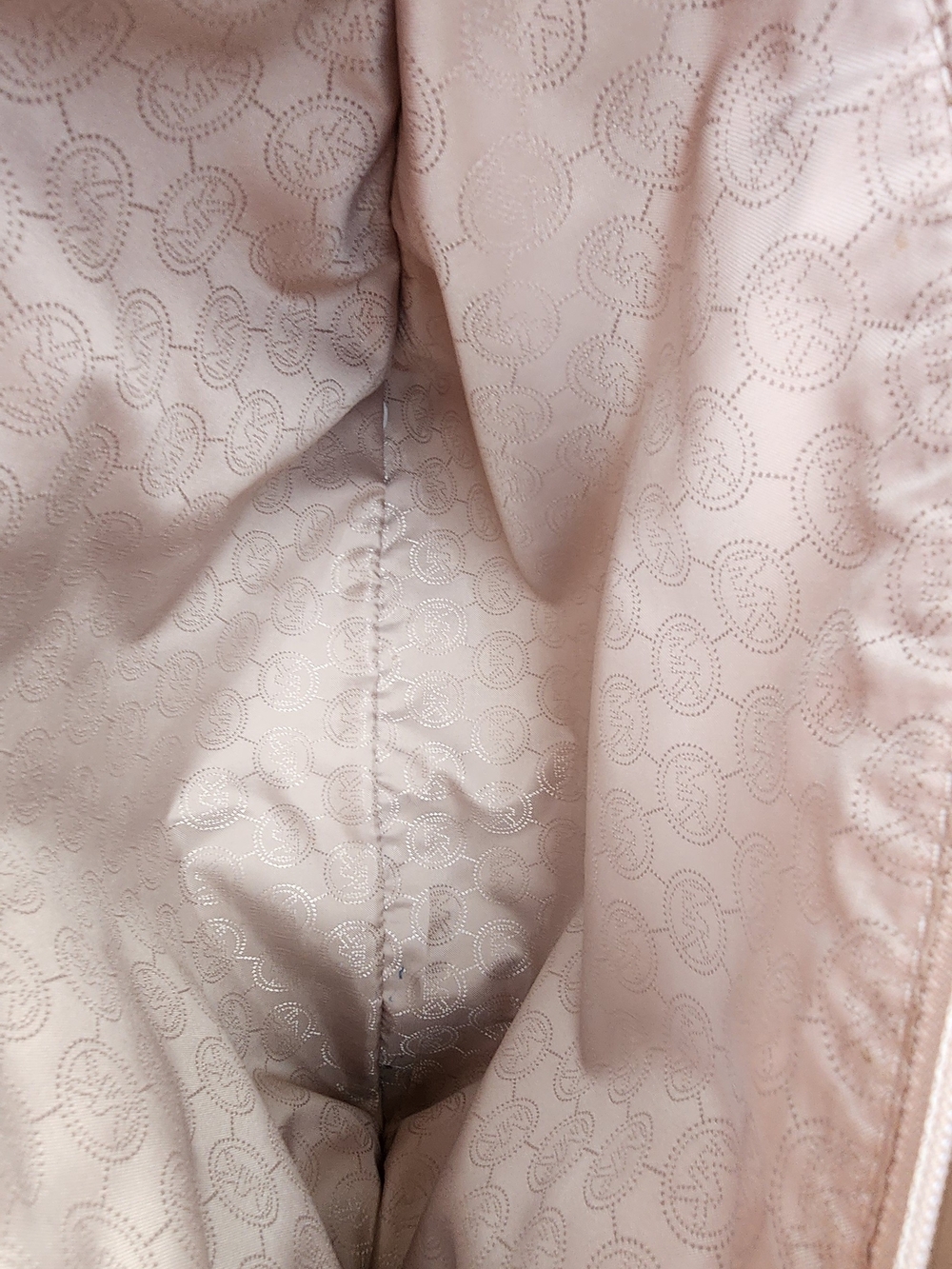 Michael Kors Gold Logo-Print Tote with Blush Handles and Fob - Picture 11 of 13